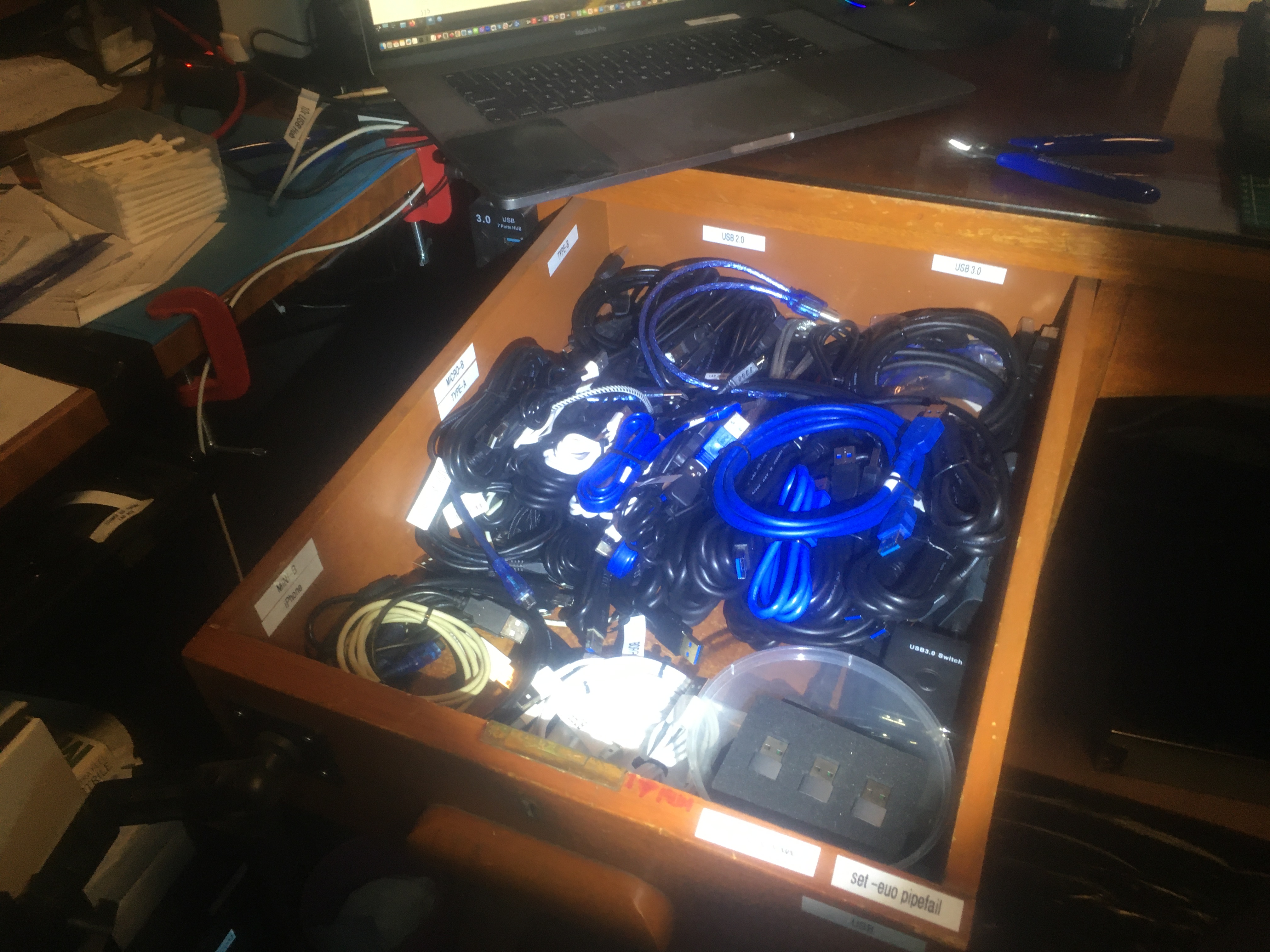 John's USB cables drawer