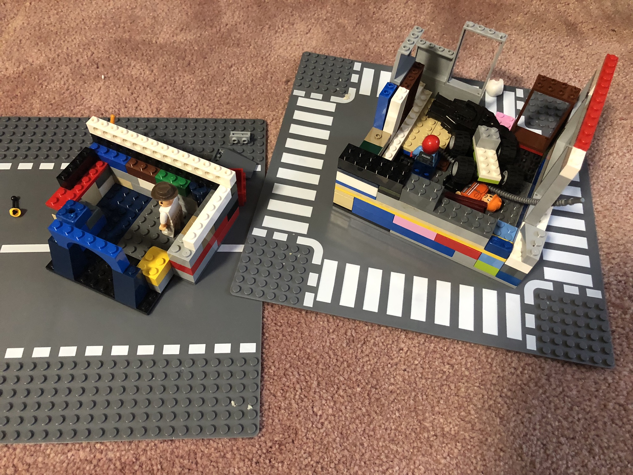 Two houses made from Lego