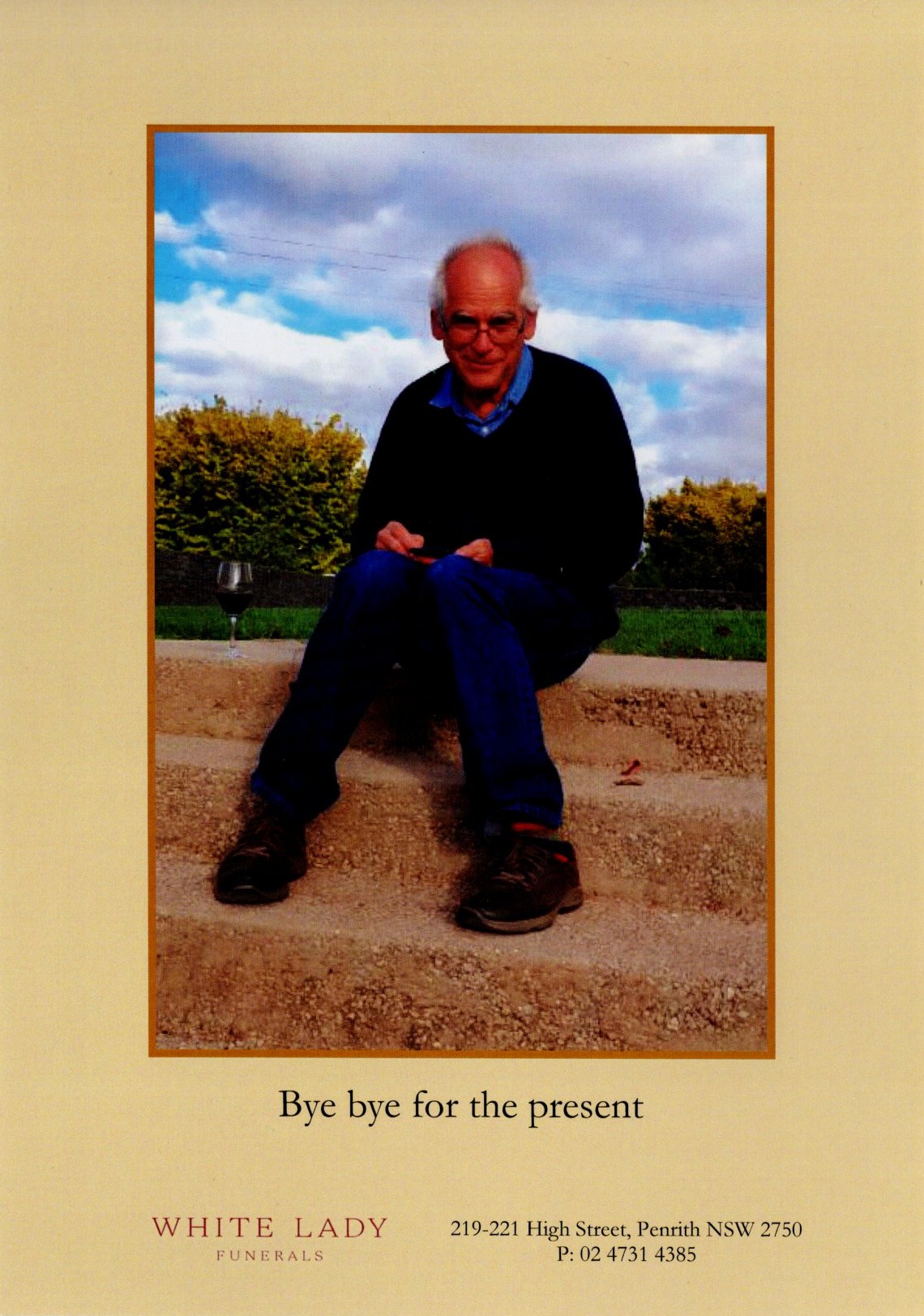 A page from the order of service from the funeral.