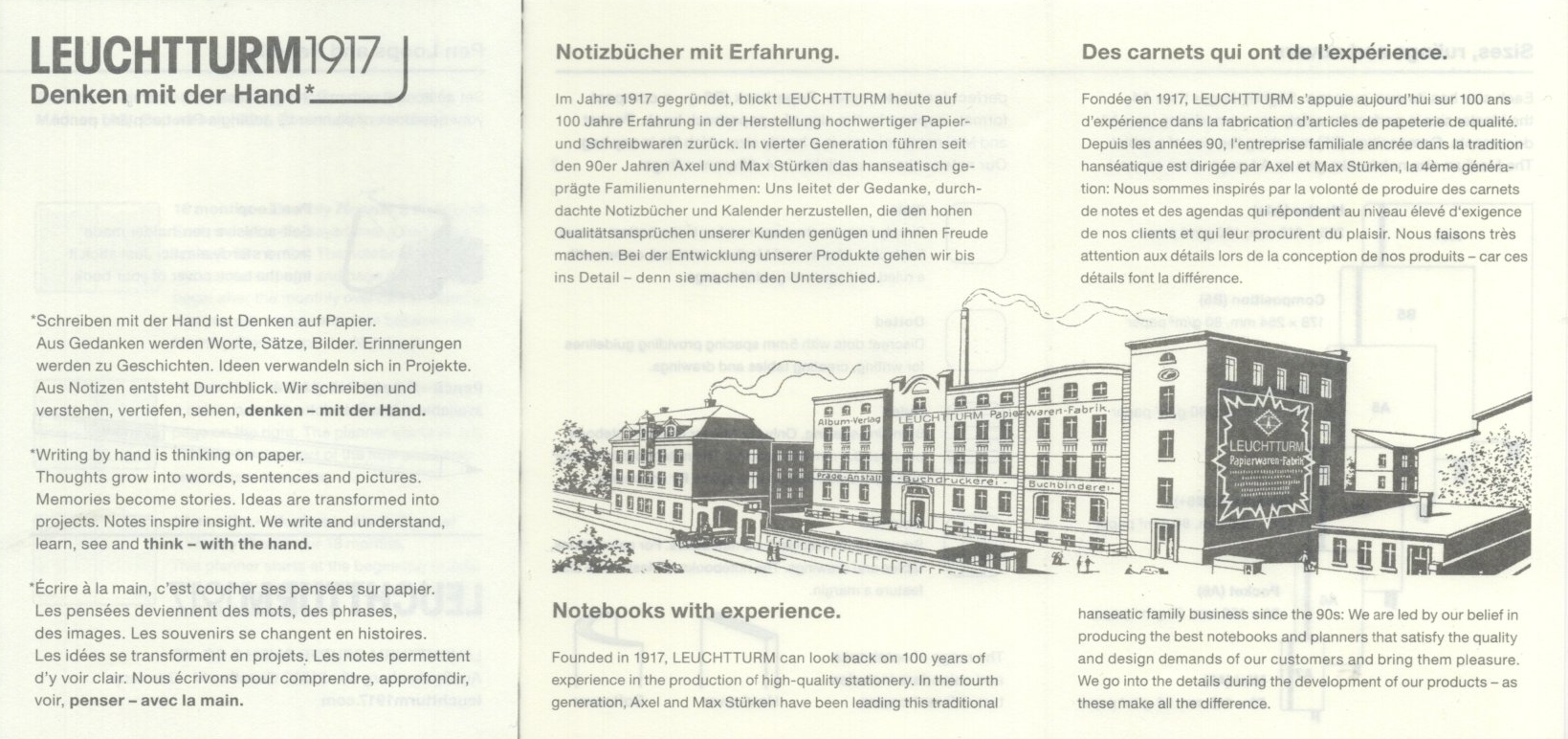 Leuchtturm1917 leaflet
