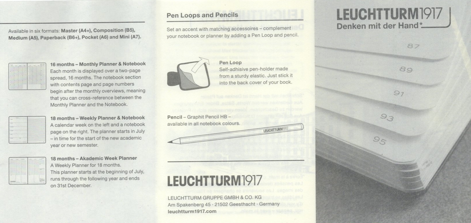 Leuchtturm1917 leaflet