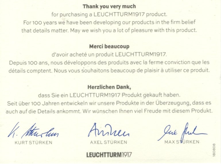 Leuchtturm1917 leaflet