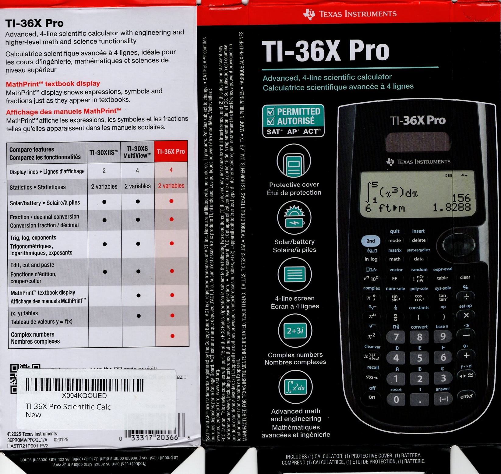 A scan of the box the calculator came in